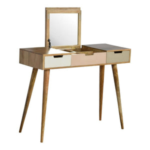 Pink Gradient Dressing Table | 3 Drawers | Solid Mango Wood