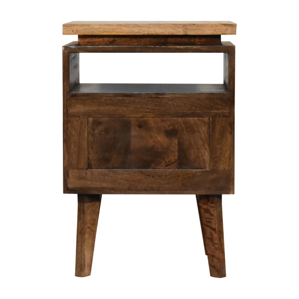 Platform Bedside Table | Raised Base Design | Compact Bedroom Storage