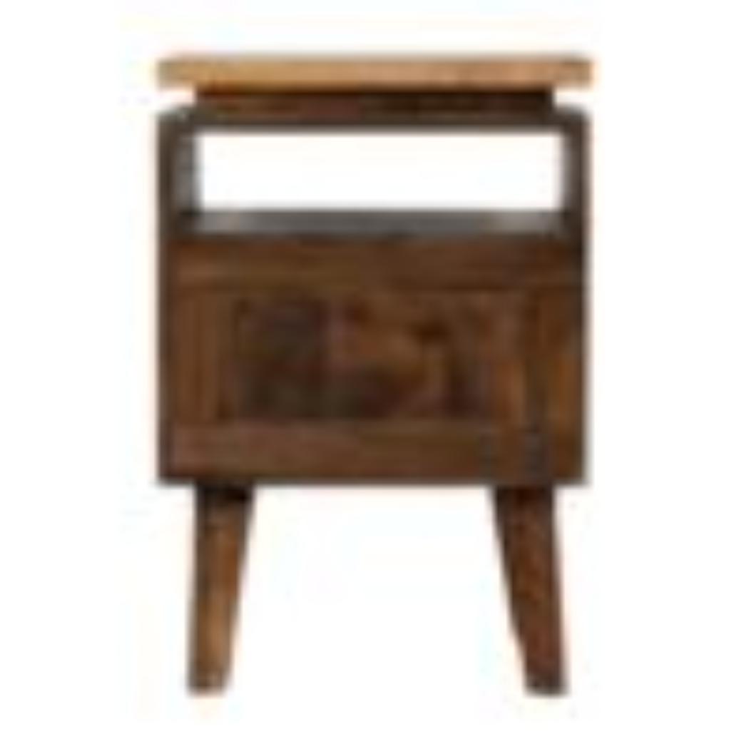 Platform Bedside Table | Raised Base Design | Compact Bedroom Storage