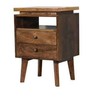 Platform Bedside Table | Raised Base Design | Compact Bedroom Storage