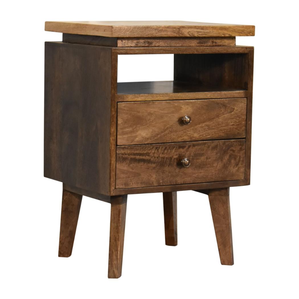 Platform Bedside Table | Raised Base Design | Compact Bedroom Storage