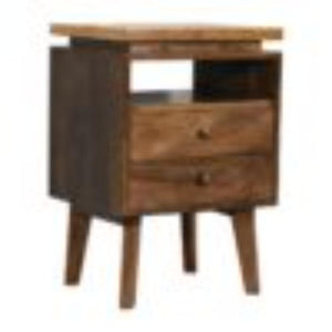 Platform Bedside Table | Raised Base Design | Compact Bedroom Storage