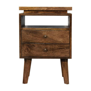 Platform Bedside Table | Raised Base Design | Compact Bedroom Storage