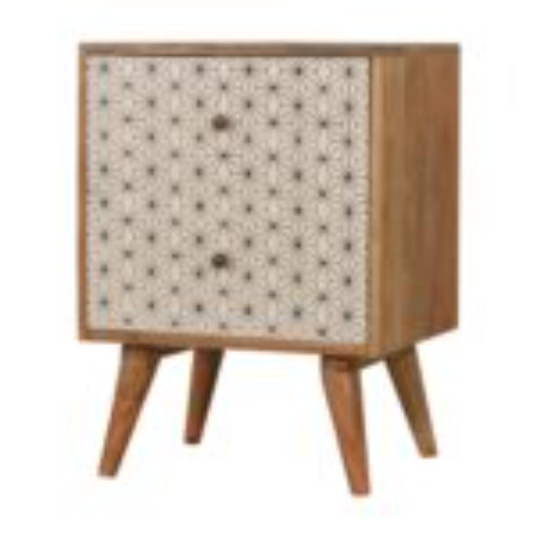 Prima 2 Drawer Bedside Table | Solid Mango Wood | Compact Bedroom Storage