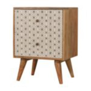 Prima 2 Drawer Bedside Table | Solid Mango Wood | Compact Bedroom Storage