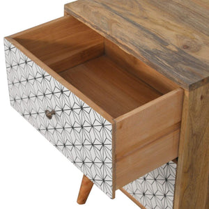 Prima 2 Drawer Bedside Table | Solid Mango Wood | Compact Bedroom Storage