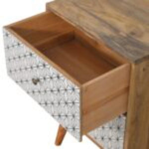 Prima 2 Drawer Bedside Table | Solid Mango Wood | Compact Bedroom Storage