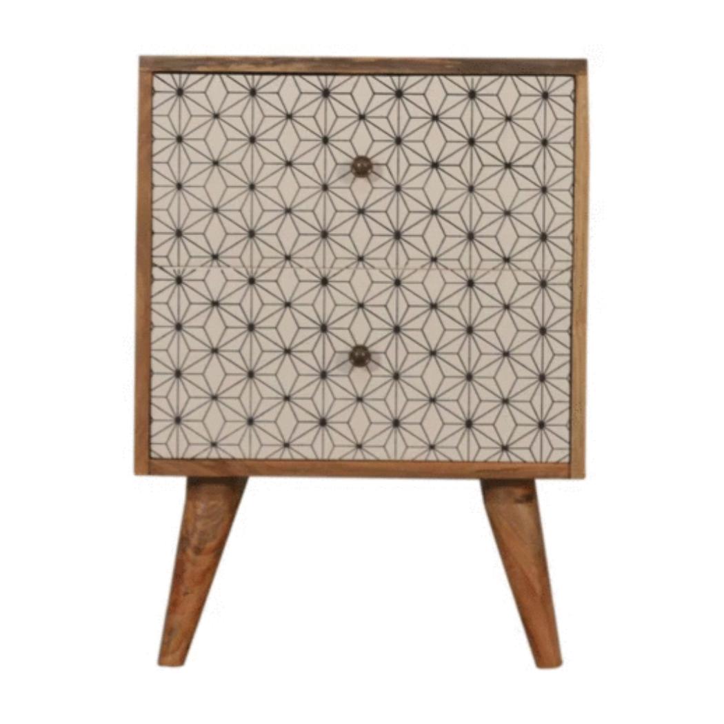 Prima 2 Drawer Bedside Table | Solid Mango Wood | Compact Bedroom Storage