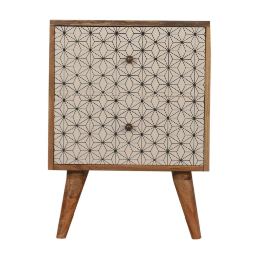 Prima 2 Drawer Bedside Table | Solid Mango Wood | Compact Bedroom Storage