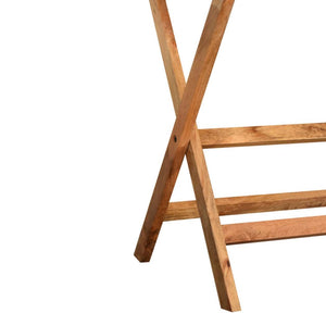 Prima Double Butler Tray Table | Solid Mango Wood | Oak Finish | 2 Removable Trays