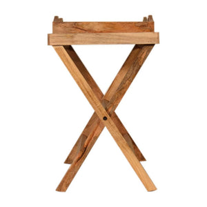 Prima Double Butler Tray Table | Solid Mango Wood | Oak Finish | 2 Removable Trays
