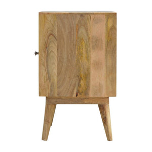 Prima Geometric Door Bedside Cabinet | Solid Mango Wood