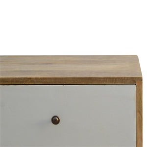 Prima Geometric Mango Wood Tallboy | 4 Drawers | Nordic Legs