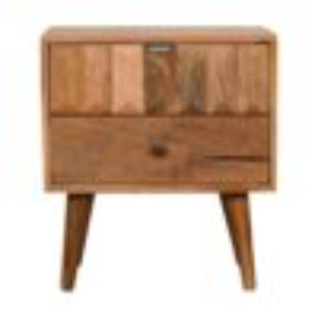 Prism Bedside Table | Oak-Inspired Finish | Geometric Bedroom Storage