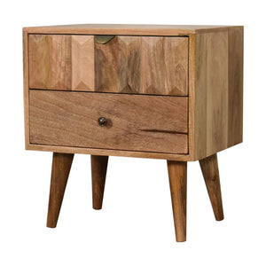 Prism Bedside Table | Oak-Inspired Finish | Geometric Bedroom Storage
