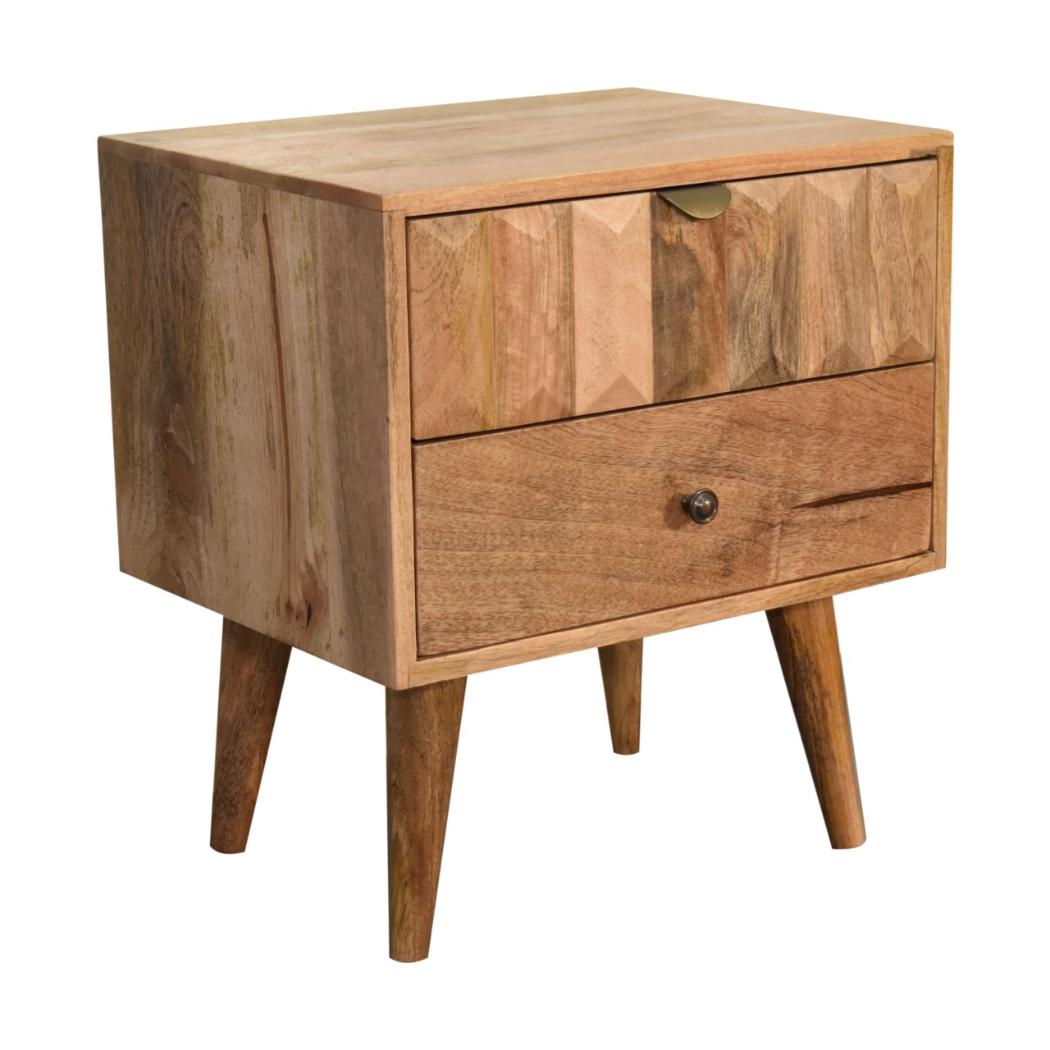Prism Bedside Table | Oak-Inspired Finish | Geometric Bedroom Storage