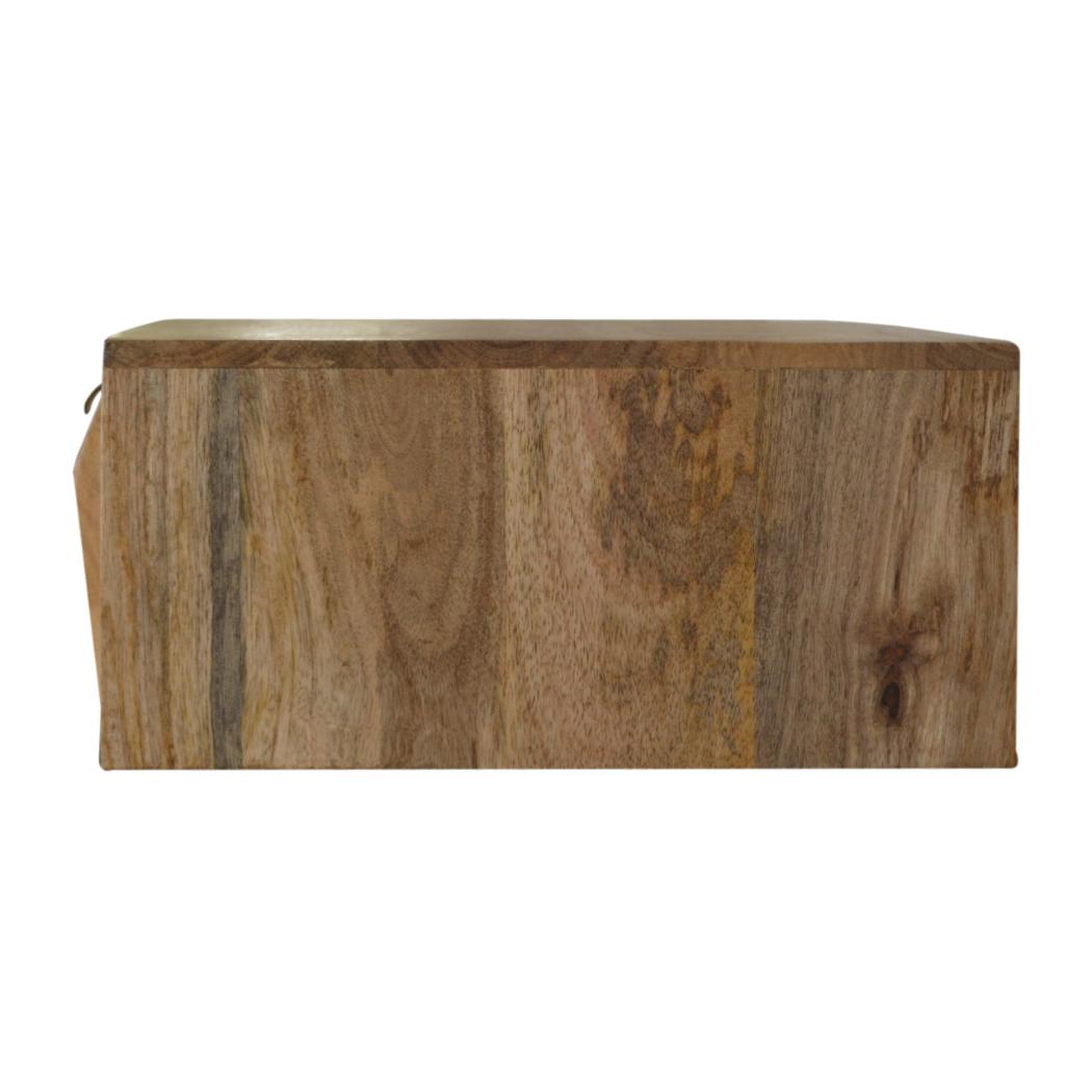 Prism Wall-Mounted Bedside Table | Solid Mango Wood | Geometric Storage Design
