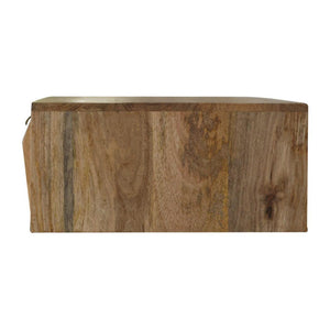 Prism Wall-Mounted Bedside Table | Solid Mango Wood | Geometric Storage Design