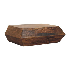 Prisma Wall-Mounted Storage Unit | Solid Mango Wood | Geometric Front | Floating Cabinet