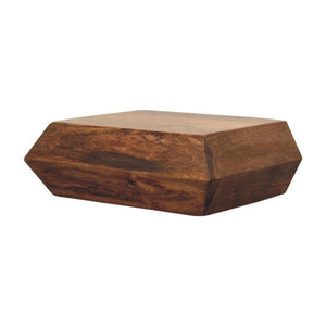 Prisma Wall-Mounted Storage Unit | Solid Mango Wood | Geometric Front | Floating Cabinet