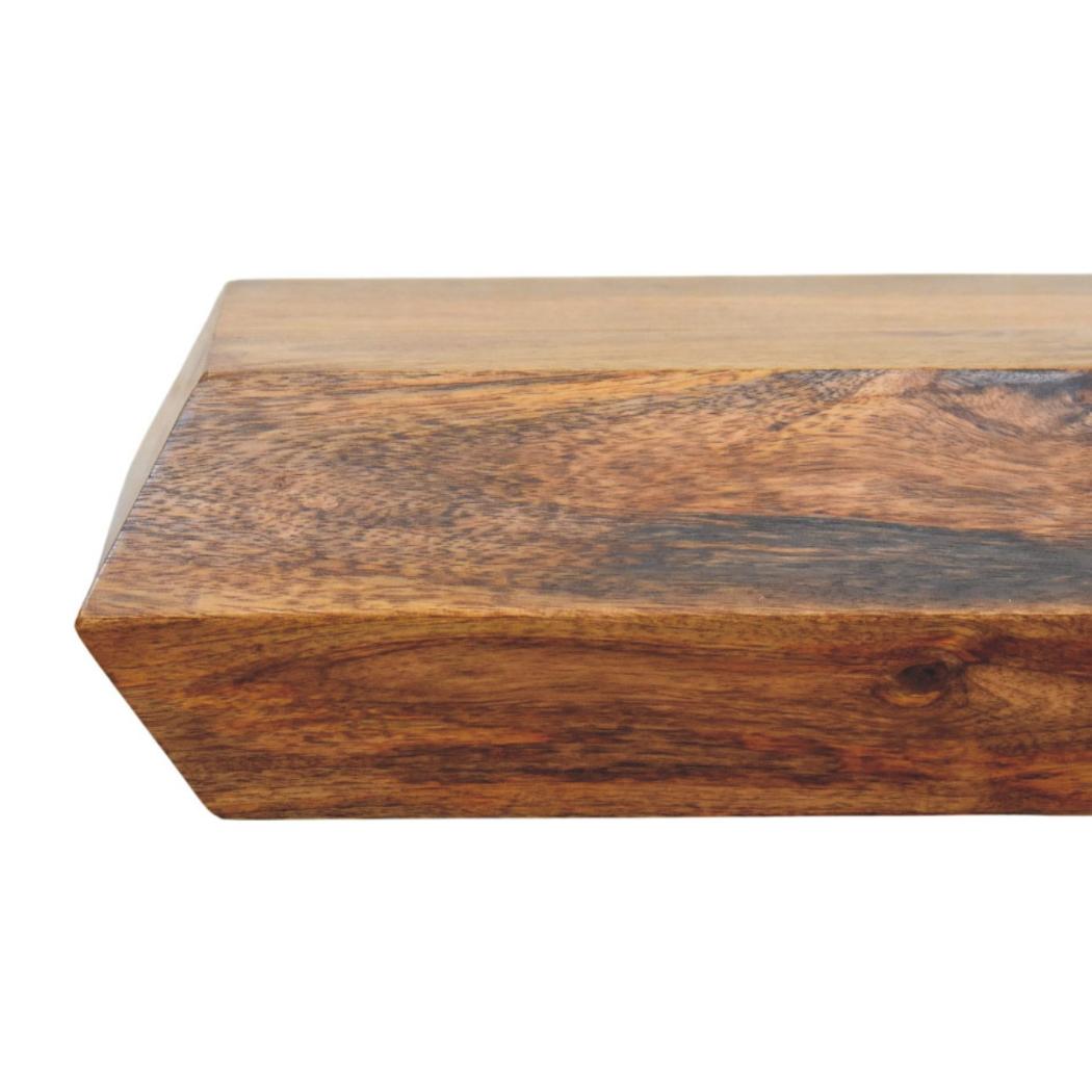 Prisma Wall-Mounted Storage Unit | Solid Mango Wood | Geometric Front | Floating Cabinet