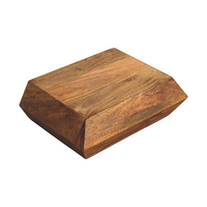 Prisma Wall-Mounted Storage Unit | Solid Mango Wood | Geometric Front | Floating Cabinet