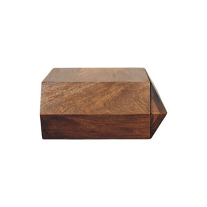 Prisma Wall-Mounted Storage Unit | Solid Mango Wood | Geometric Front | Floating Cabinet