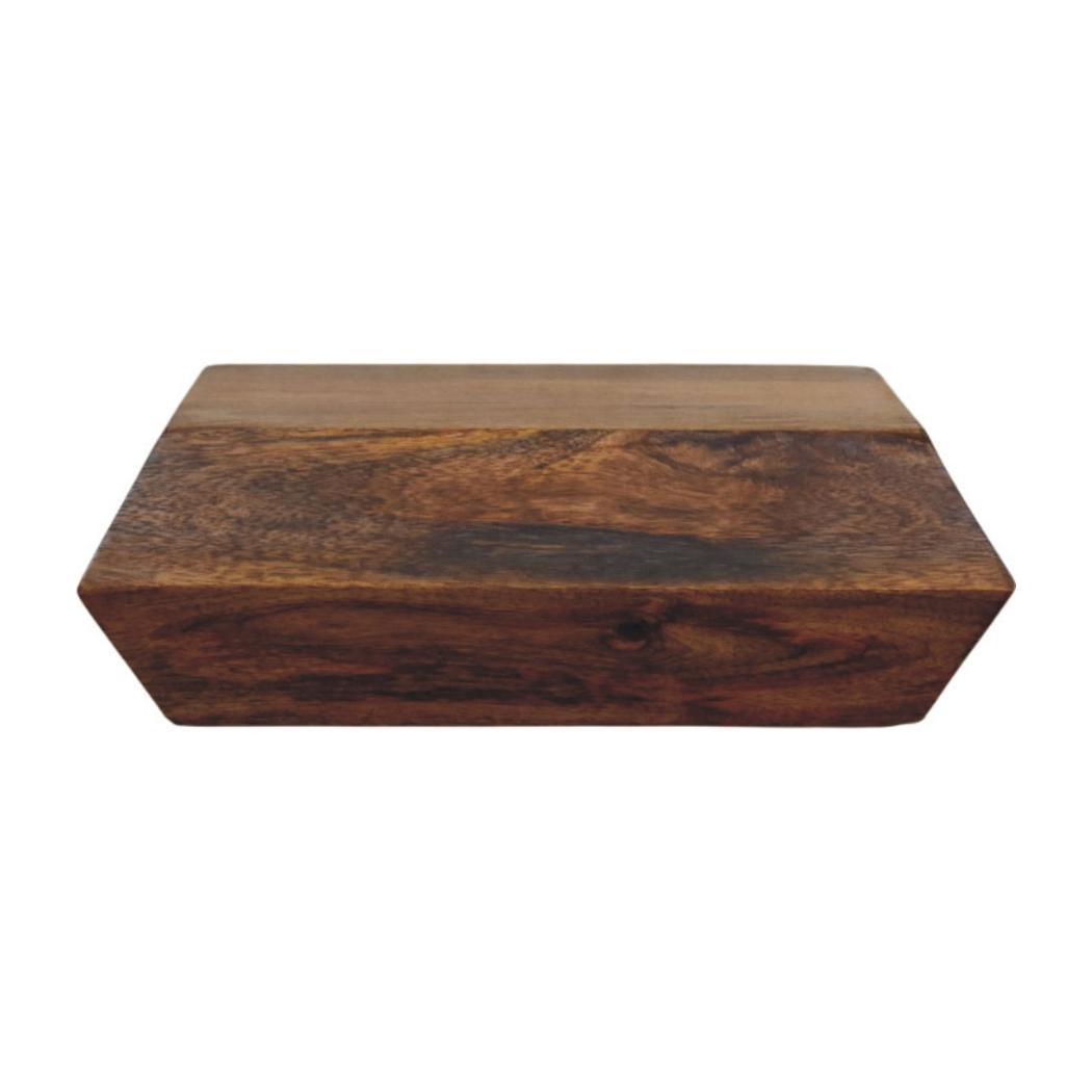 Prisma Wall-Mounted Storage Unit | Solid Mango Wood | Geometric Front | Floating Cabinet