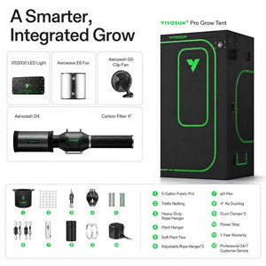 PRO 360° Airflow Grow Tent System | 3x3 ft | 350W Tunable Spectrum LED