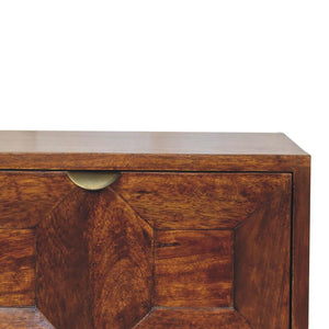 Quad Bedside Table | Solid Mango Wood | Geometric Bedroom Storage