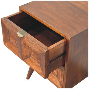 Quad Bedside Table | Solid Mango Wood | Geometric Bedroom Storage