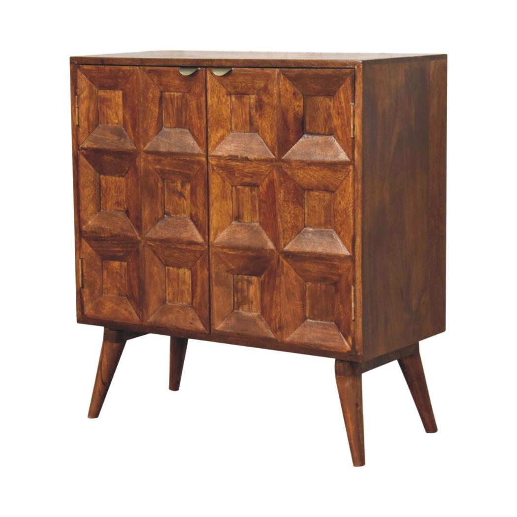Quad Storage Cabinet | Solid Mango Wood | Contemporary Design