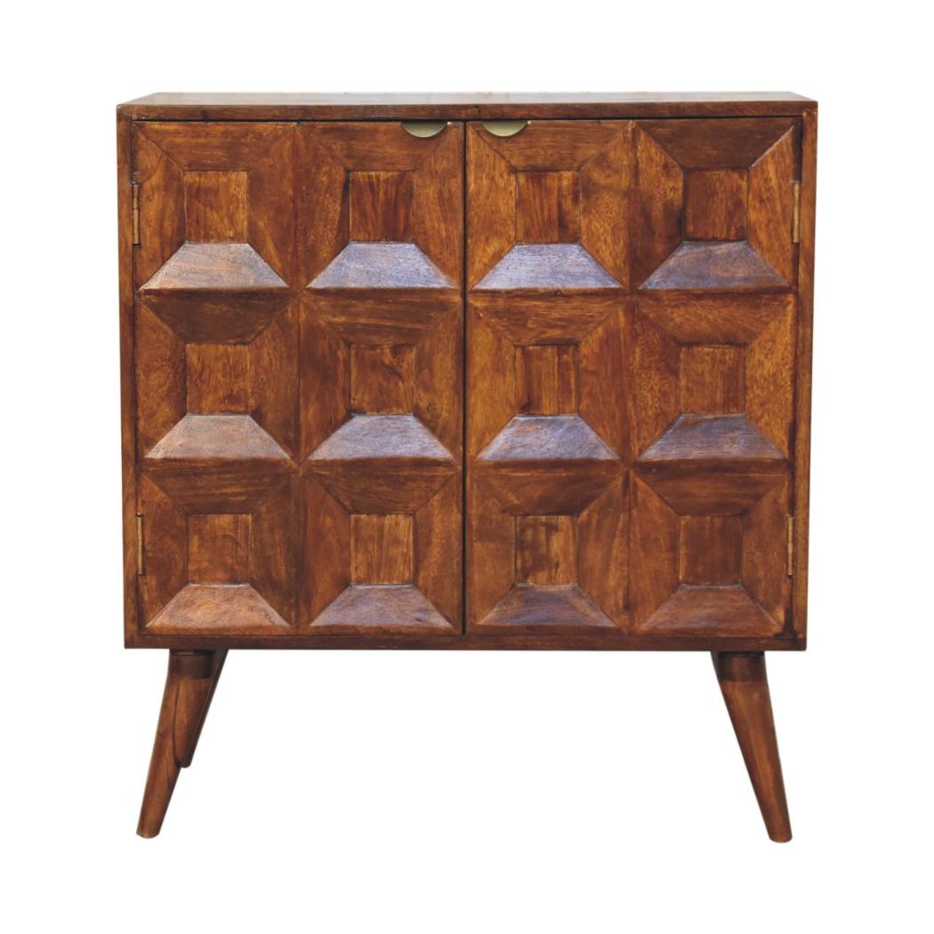 Quad Storage Cabinet | Solid Mango Wood | Contemporary Design