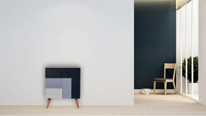 Quebec Blue Block Cabinet | Solid Mango Wood | Multi-Tone Finish | 2 Doors