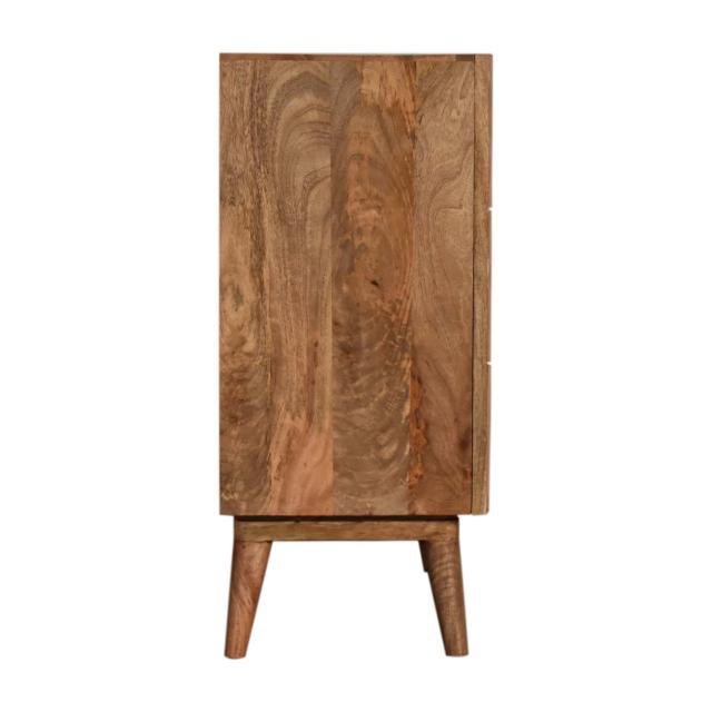 Quebec Blue Block Cabinet | Solid Mango Wood | Multi-Tone Finish | 2 Doors