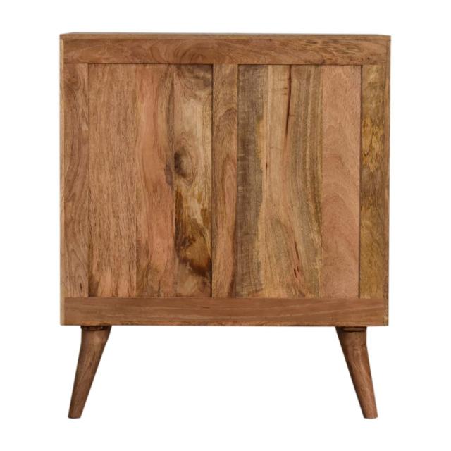 Quebec Blue Block Cabinet | Solid Mango Wood | Multi-Tone Finish | 2 Doors