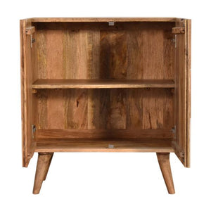 Quebec Sage Block Cabinet | Solid Mango Wood | Multi-Tone Green Finish | 2 Doors