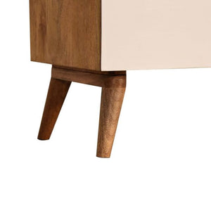 Quebec Sage Block Cabinet | Solid Mango Wood | Multi-Tone Green Finish | 2 Doors