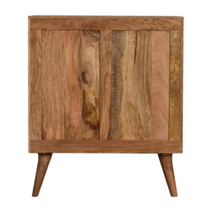 Quebec Sage Block Cabinet | Solid Mango Wood | Multi-Tone Green Finish | 2 Doors