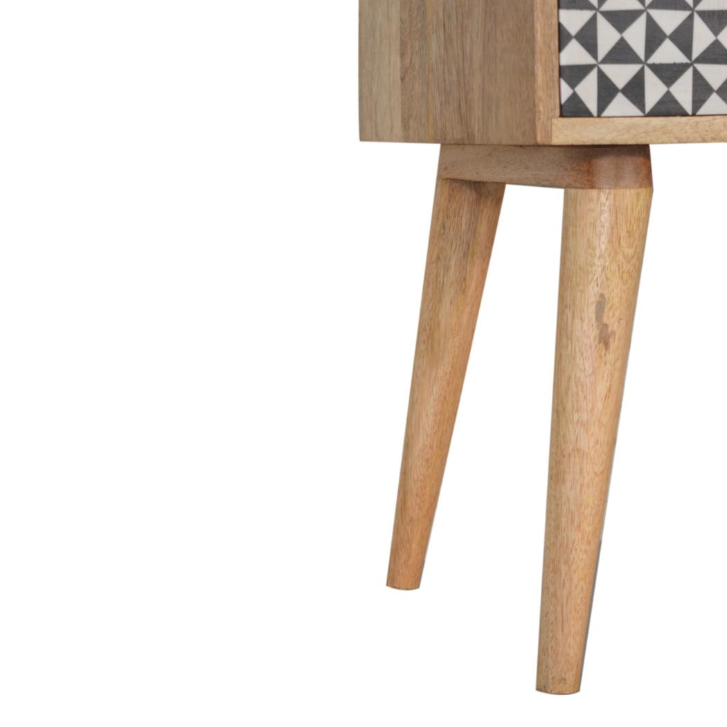 Rafina Bedside Table | Solid Mango Wood | Oak Finish | 1 Drawer Nightstand with Open Shelf