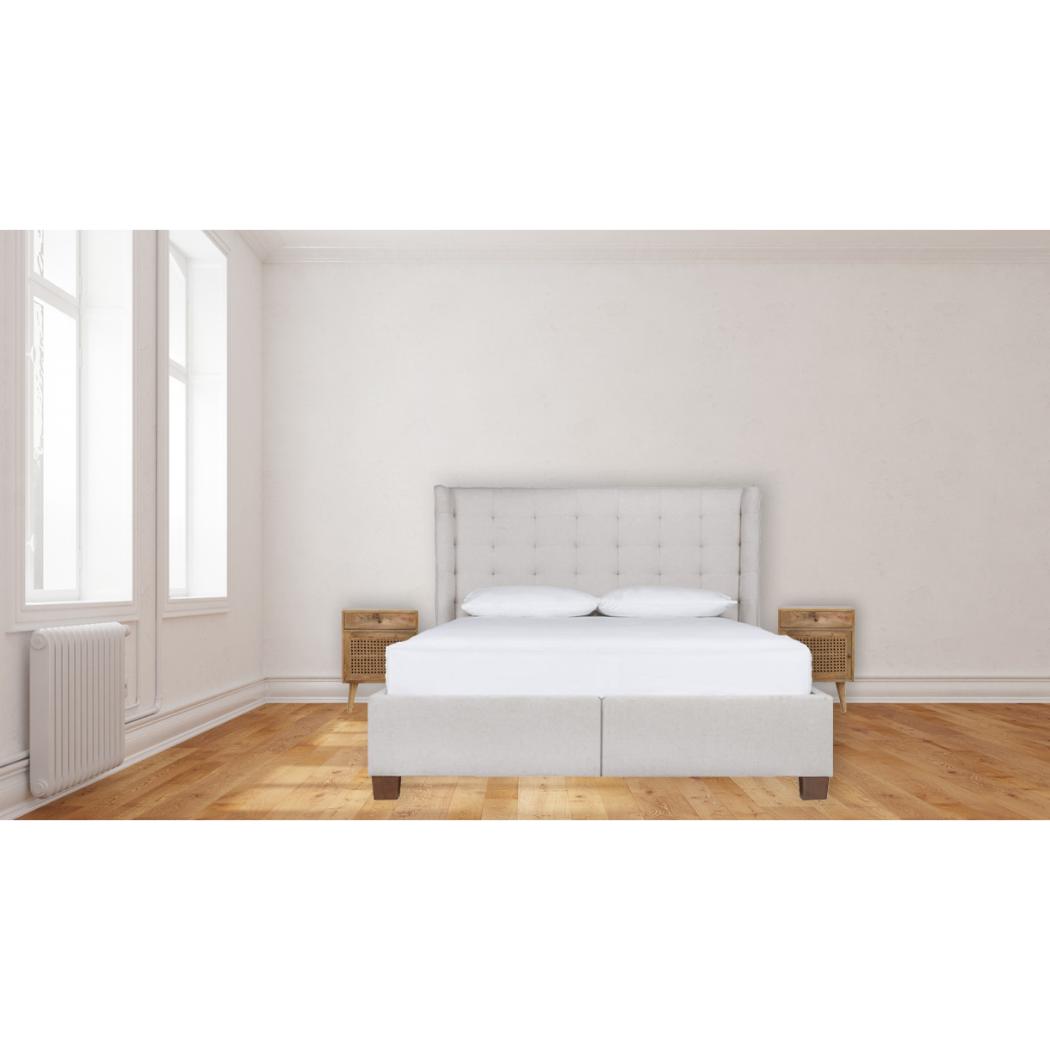 Rattan Door Front Bedside Table | Textured Detail | Natural Bedroom Styling