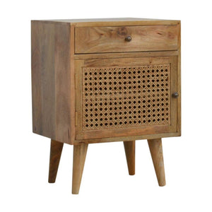 Rattan Door Front Bedside Table | Textured Detail | Natural Bedroom Styling