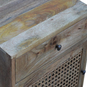 Rattan Door Front Bedside Table | Textured Detail | Natural Bedroom Styling