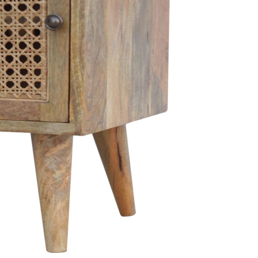 Rattan Door Front Bedside Table | Textured Detail | Natural Bedroom Styling