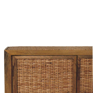 Rattan Oak 2-Door Cabinet | Textured Doors | Versatile Storage Furniture