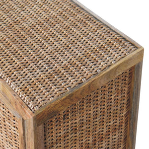 Rattan Oak 2-Door Cabinet | Textured Doors | Versatile Storage Furniture