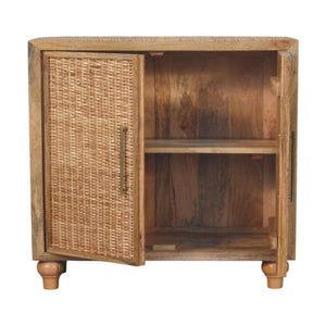 Rattan Oak 2-Door Cabinet | Textured Doors | Versatile Storage Furniture