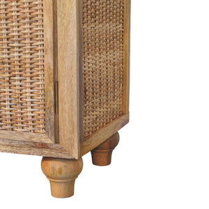 Rattan Oak 2-Door Cabinet | Textured Doors | Versatile Storage Furniture