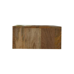 Rattan Wall-Mounted Bedside Table | Solid Mango Wood | Woven Storage Design