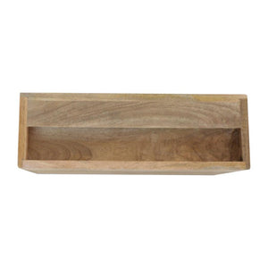 Rattan Wall-Mounted Bedside Table | Solid Mango Wood | Woven Storage Design